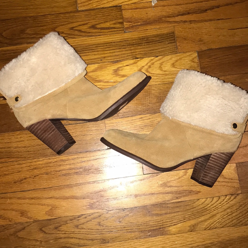 Brand new! Suede and fur booties